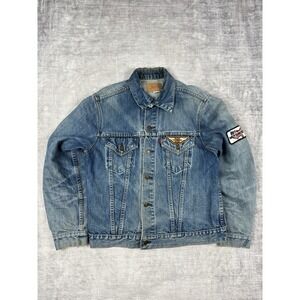 Vtg Levi's Jacket Mens 44 Blue 70s 70506 Denim Type 3 Trucker Faded Harley Biker
